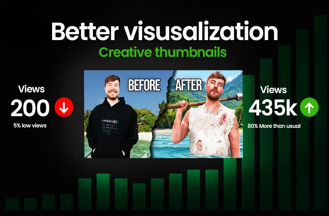 YouTube thumbnail concepts being compared during production