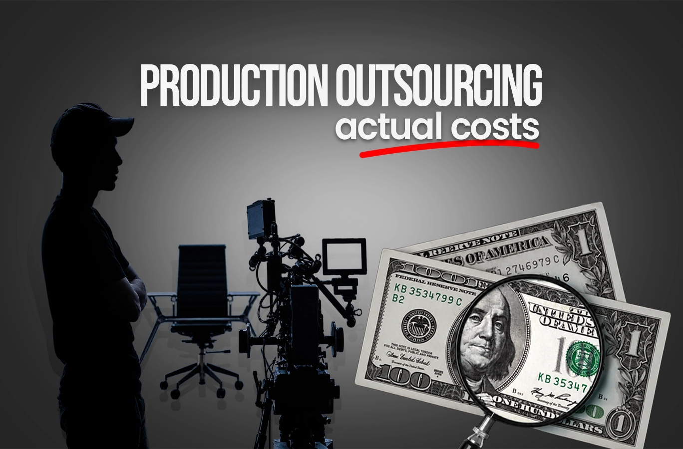 A content production team reviewing project scope and costs